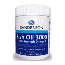 【3瓶优惠装】Sanderson 高含量三倍鱼油 3000mg 150c *3瓶 （运输途中的物理变化，融化、断裂、变形、结冰等情况，不予理赔）